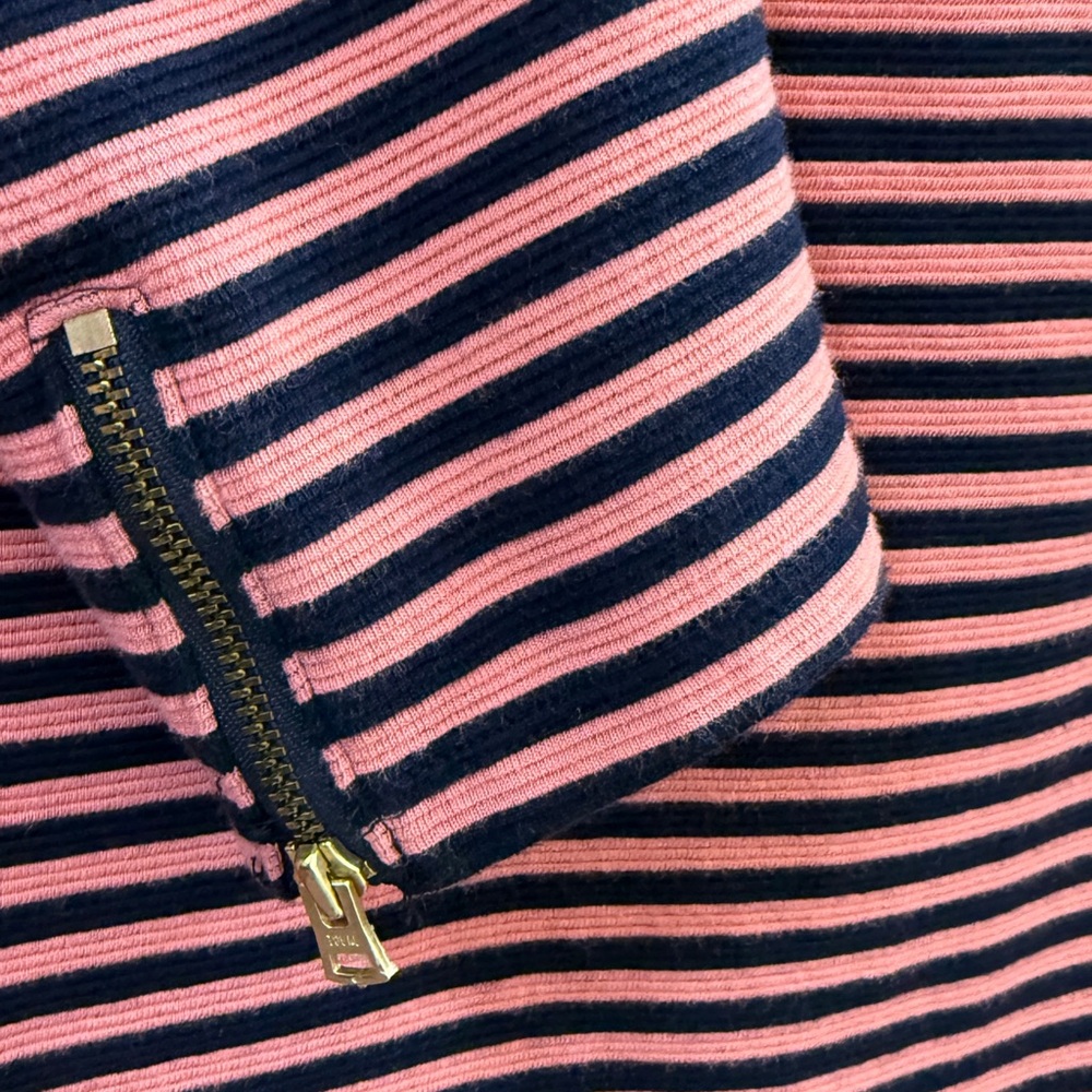 Talbots Striped Boat Neck Top with Sleeve Zippers S - Picture 4 of 9